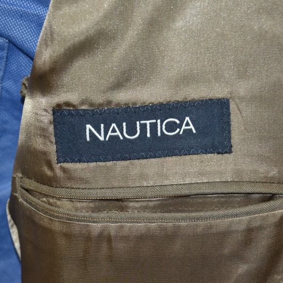 Nautica 38S Sport Coat Blazer Suit Jacket Gray Pin - Picture 6 of 8
